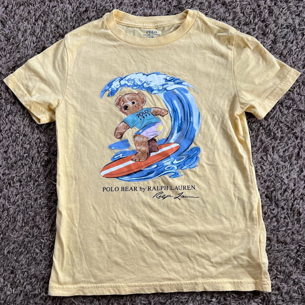 Polo by Ralph Lauren Yellow Surfing Bear Graphic Tee